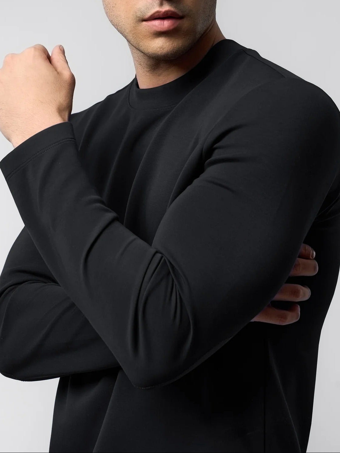 Camisa Modal FlexFit™ – Manga Larga con Parche en el Codo