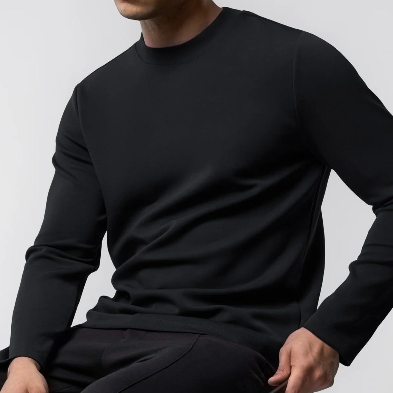 Camisa Modal FlexFit™ – Manga Larga con Parche en el Codo