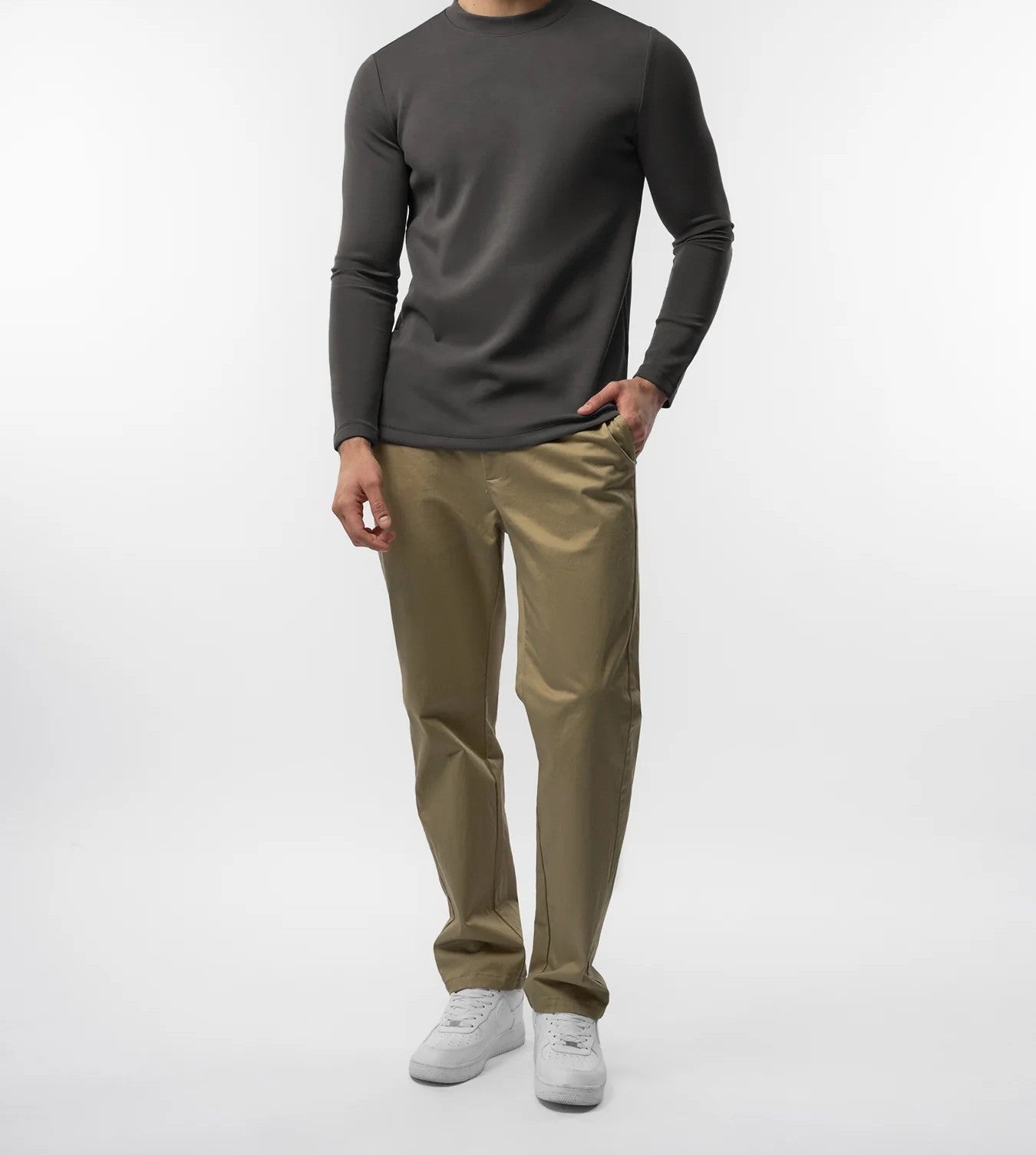 Camisa Modal FlexFit™ – Manga Larga con Parche en el Codo